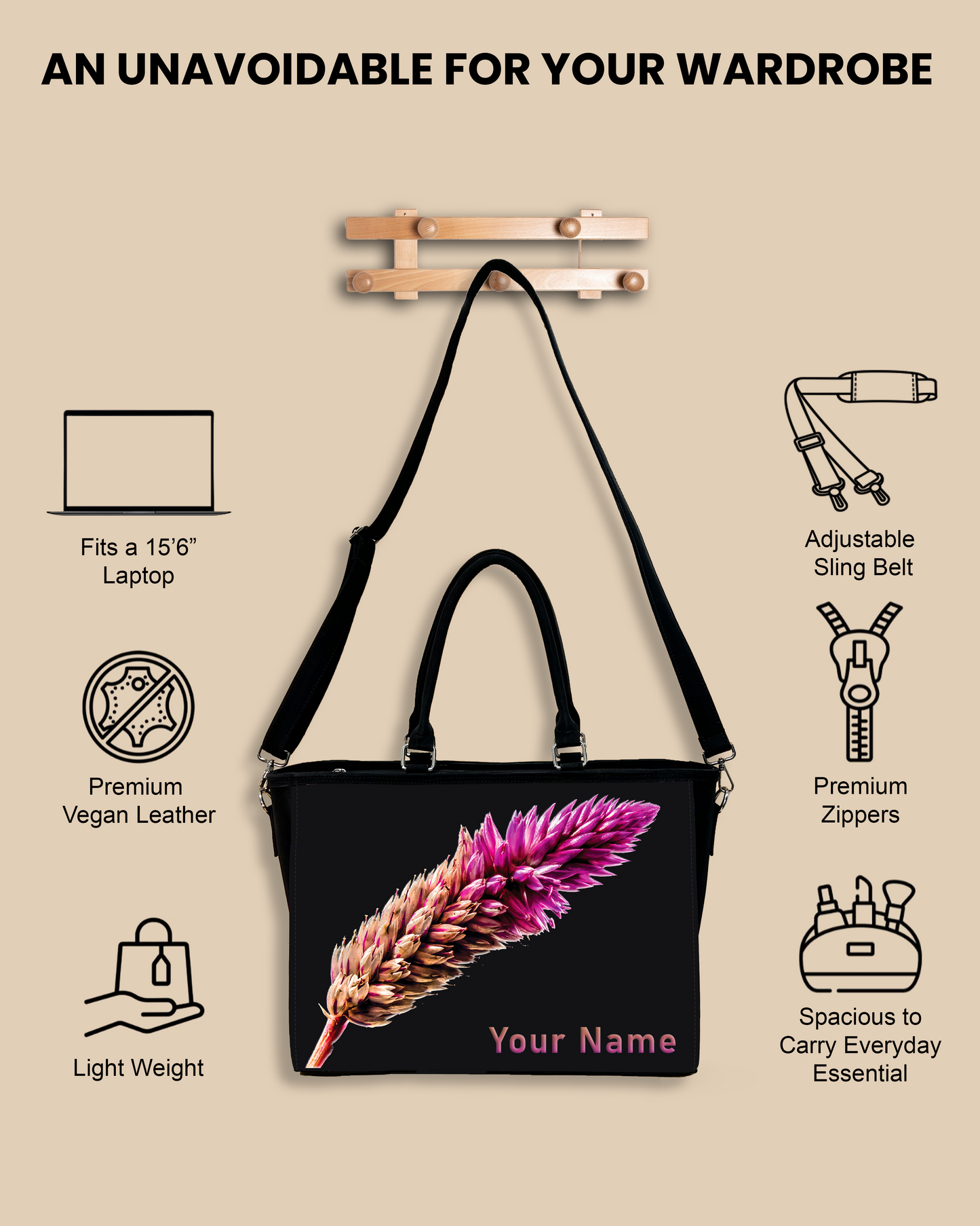 Beautiful Flower Design Oversized Tote
