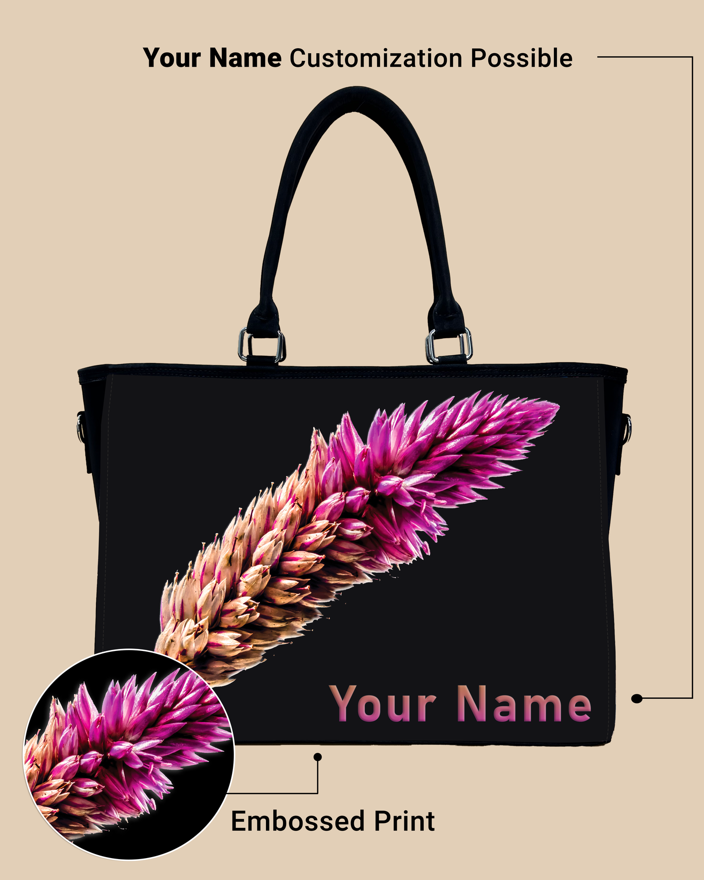 Beautiful Flower Design Oversized Tote