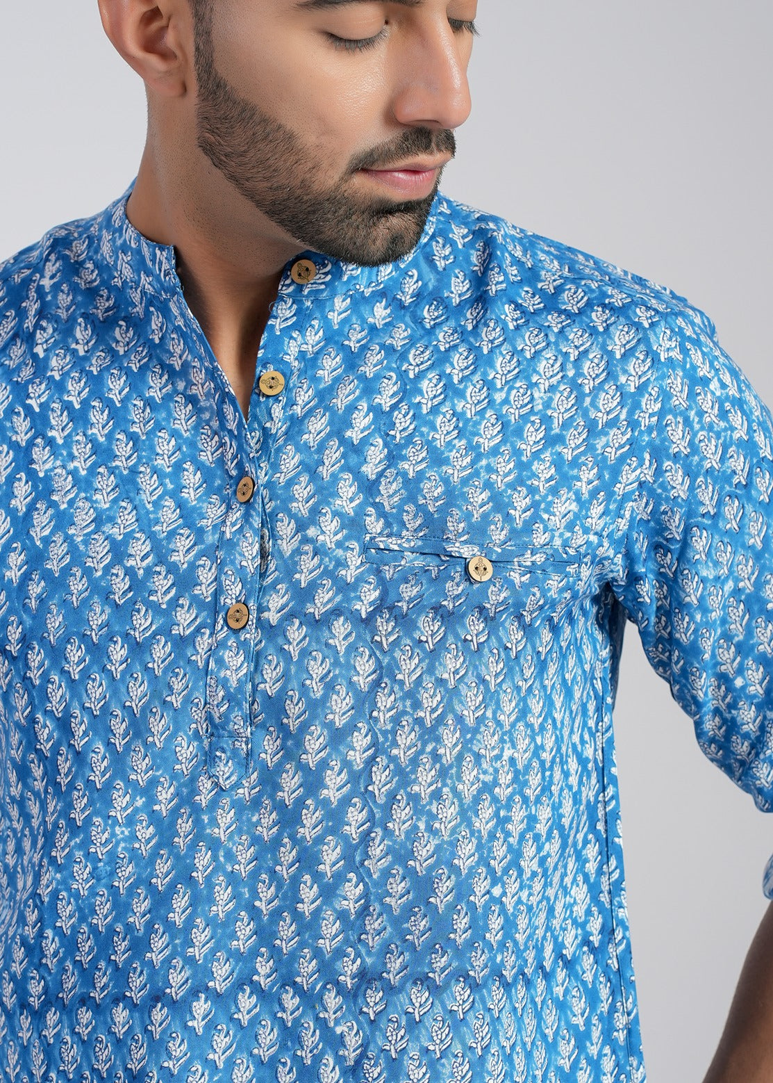 COTTON BLOCK PRINTED FULL SLEEVE SHIRT