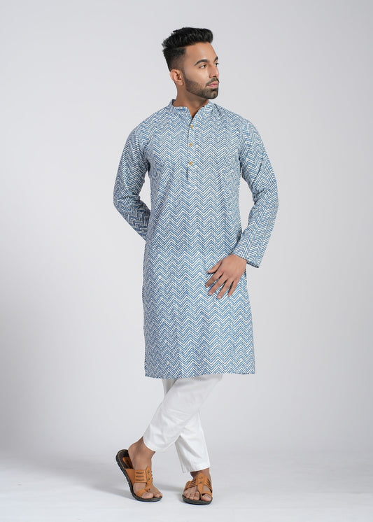 Cotton Block Printed Full Sleeve Kurtas