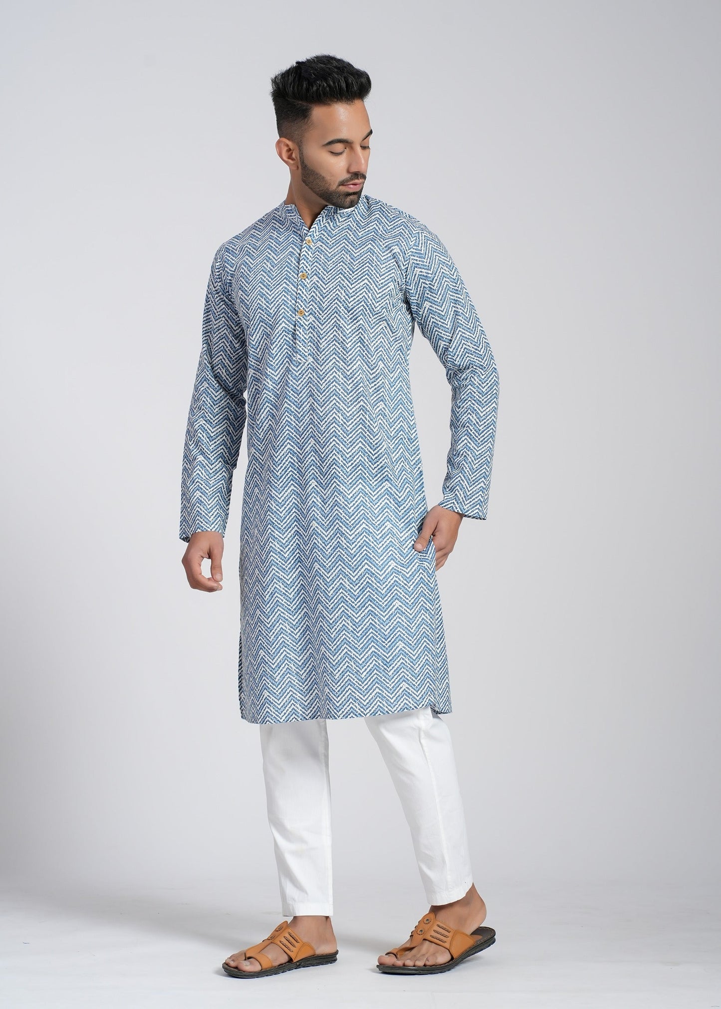 Cotton Block Printed Full Sleeve Kurtas