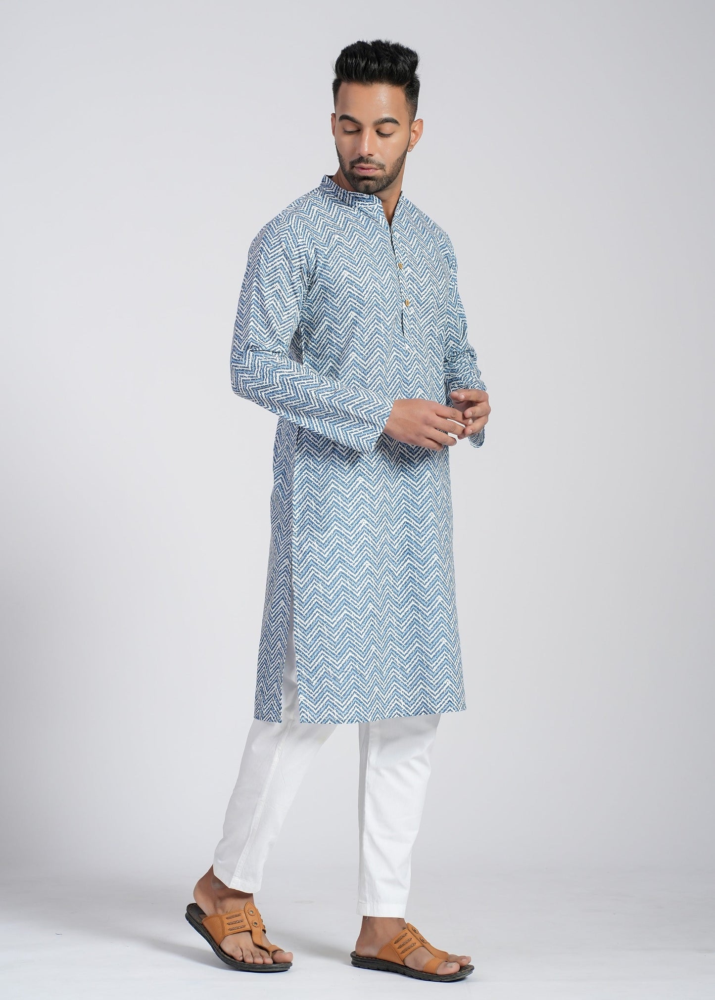 Cotton Block Printed Full Sleeve Kurtas