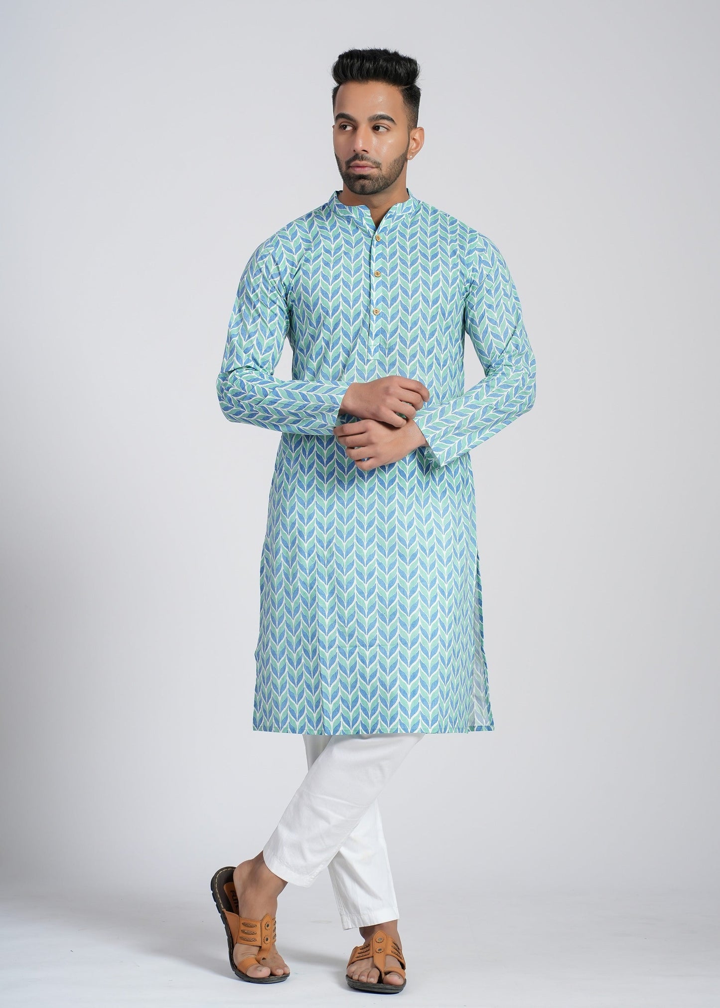 Cotton Block Printed Full Sleeve Kurtas