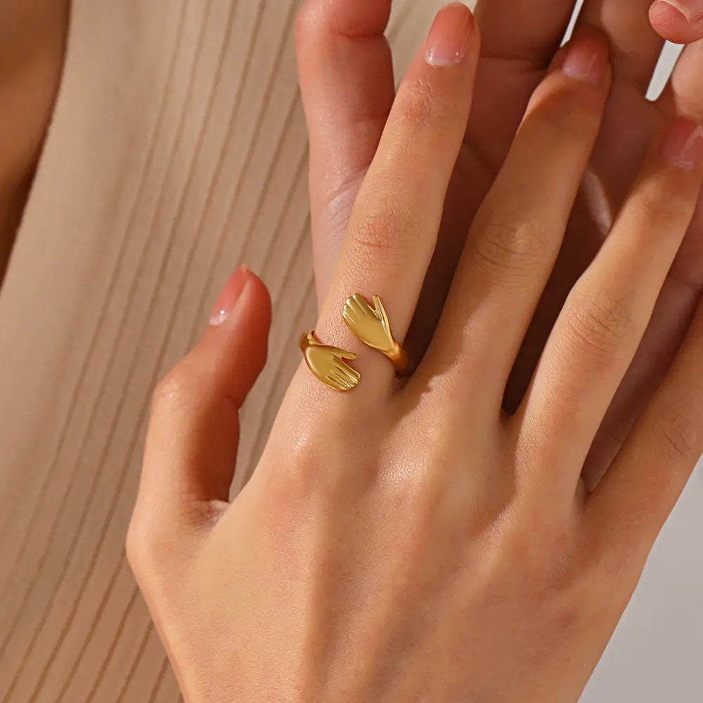 Anti Tarnish Stainless Steel Hug Ring For Her