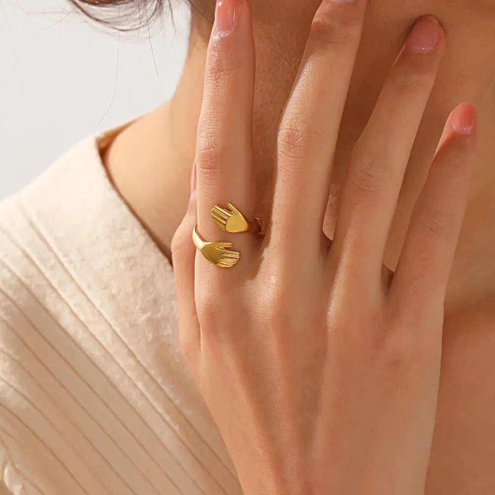 Anti Tarnish Stainless Steel Hug Ring For Her