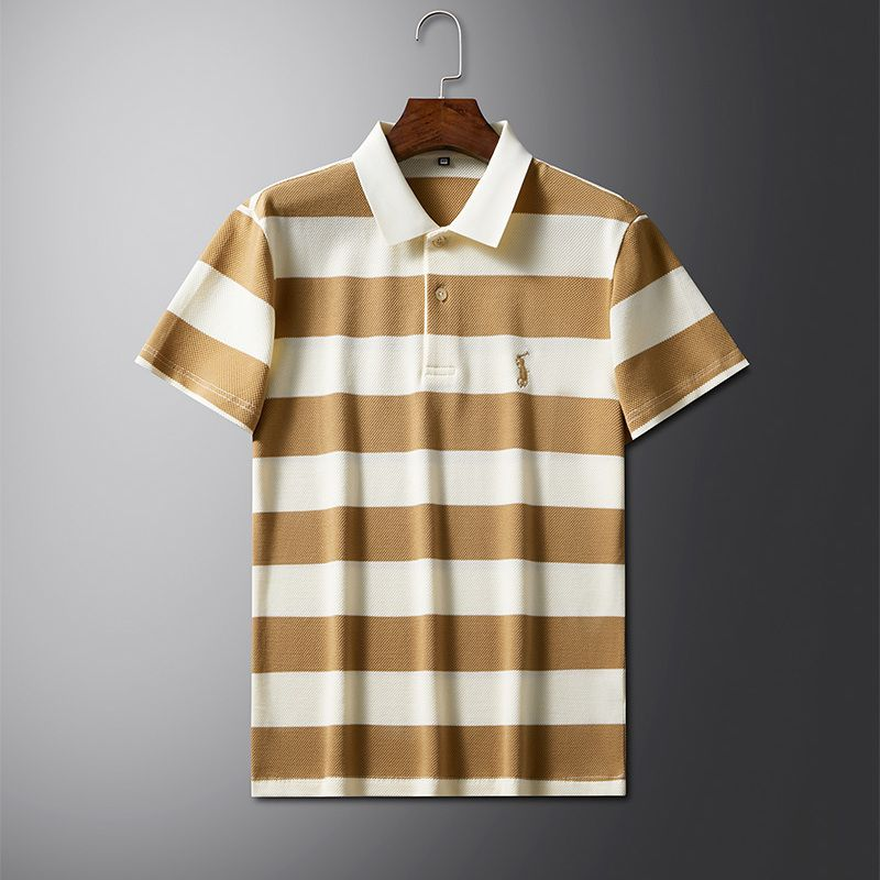 Elegant Regal Stride Polo T-Shirt: Timeless Elegance in Every Stripe