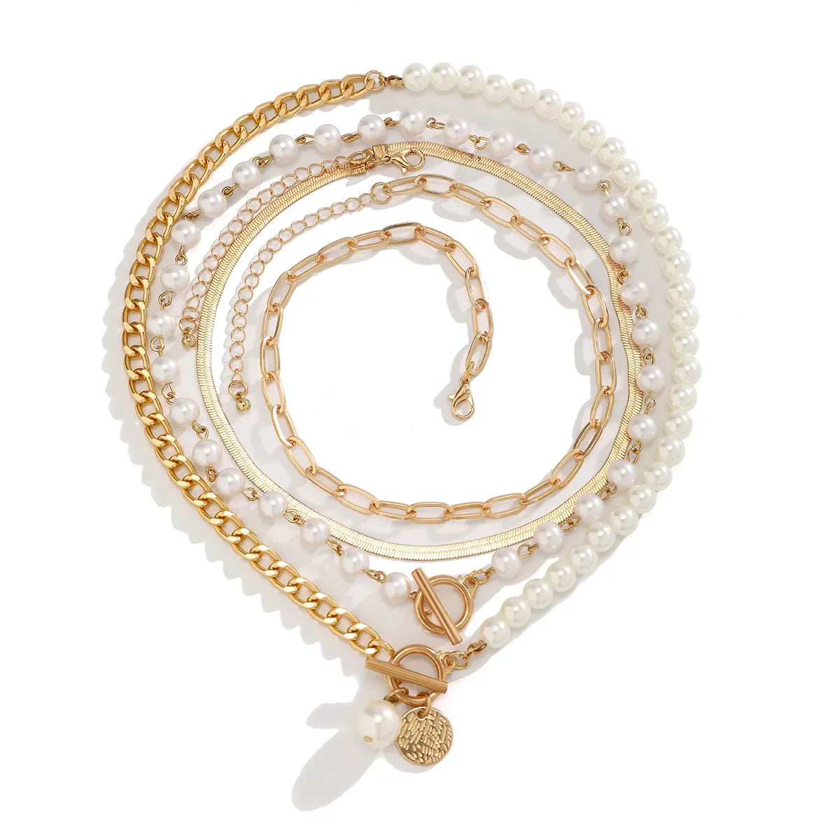 Combo Set Of Four Gold Plated Layered Necklaces For Women