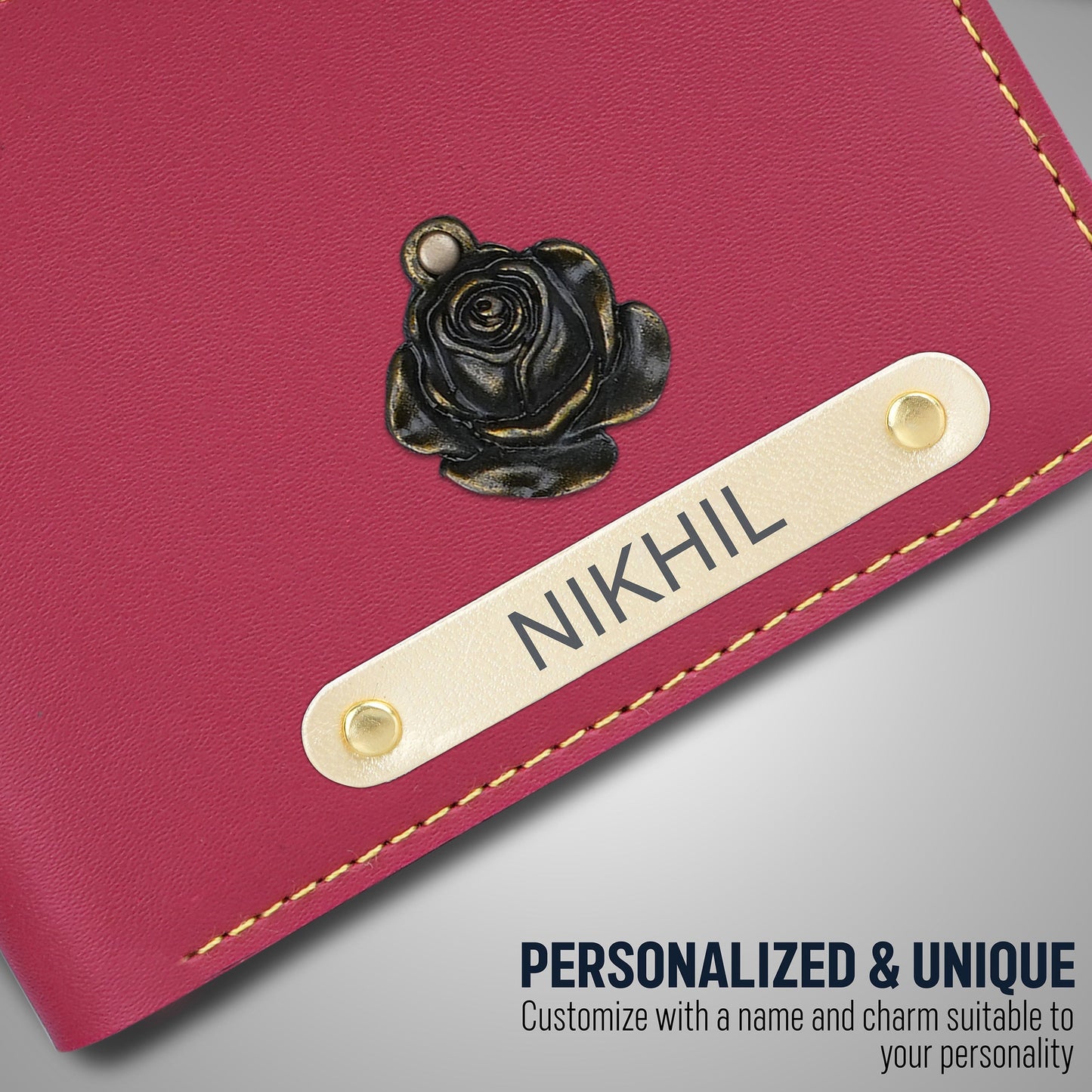 Customized Wallet With Name & Charm