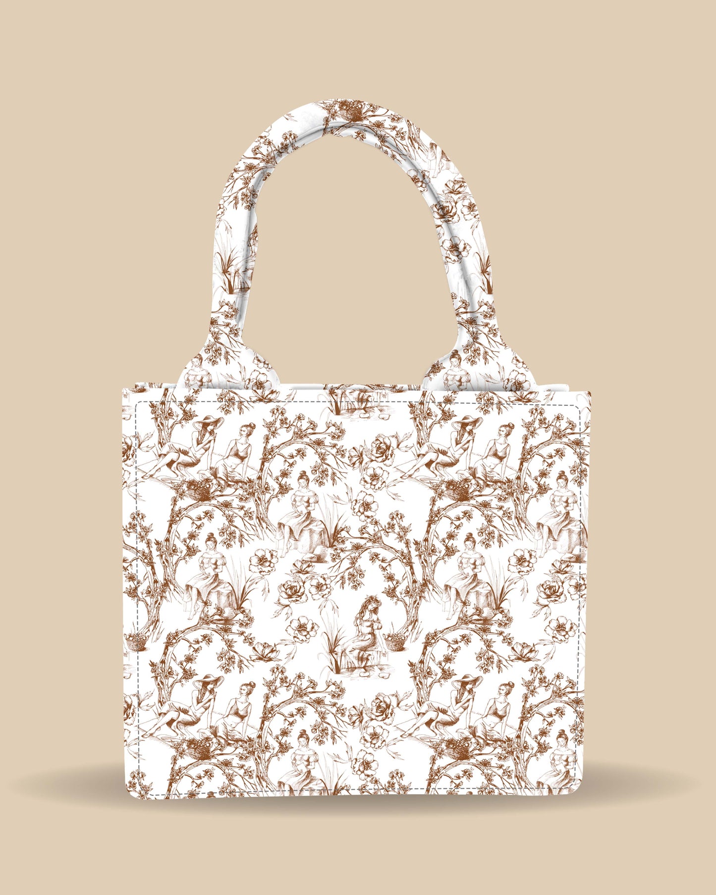 Customized Small Tote Bag Designed with Beautiful Girls And Trees
