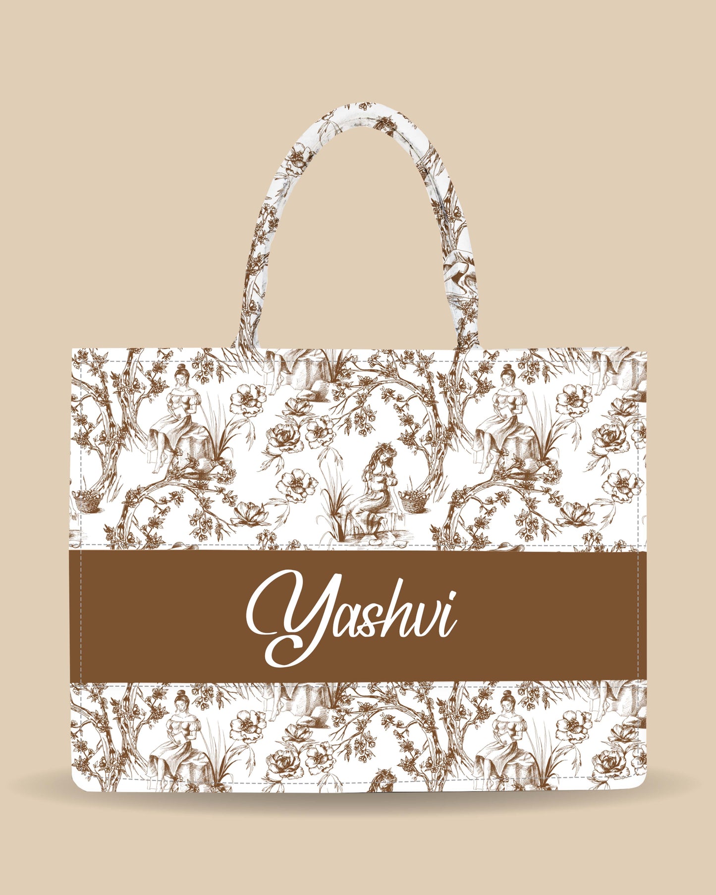 Customized Tote Bag  Designed with Beautiful Girls And Trees