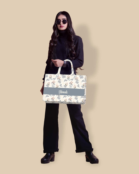 Customized Tote Bag Designed with Natural Berry And Leaves