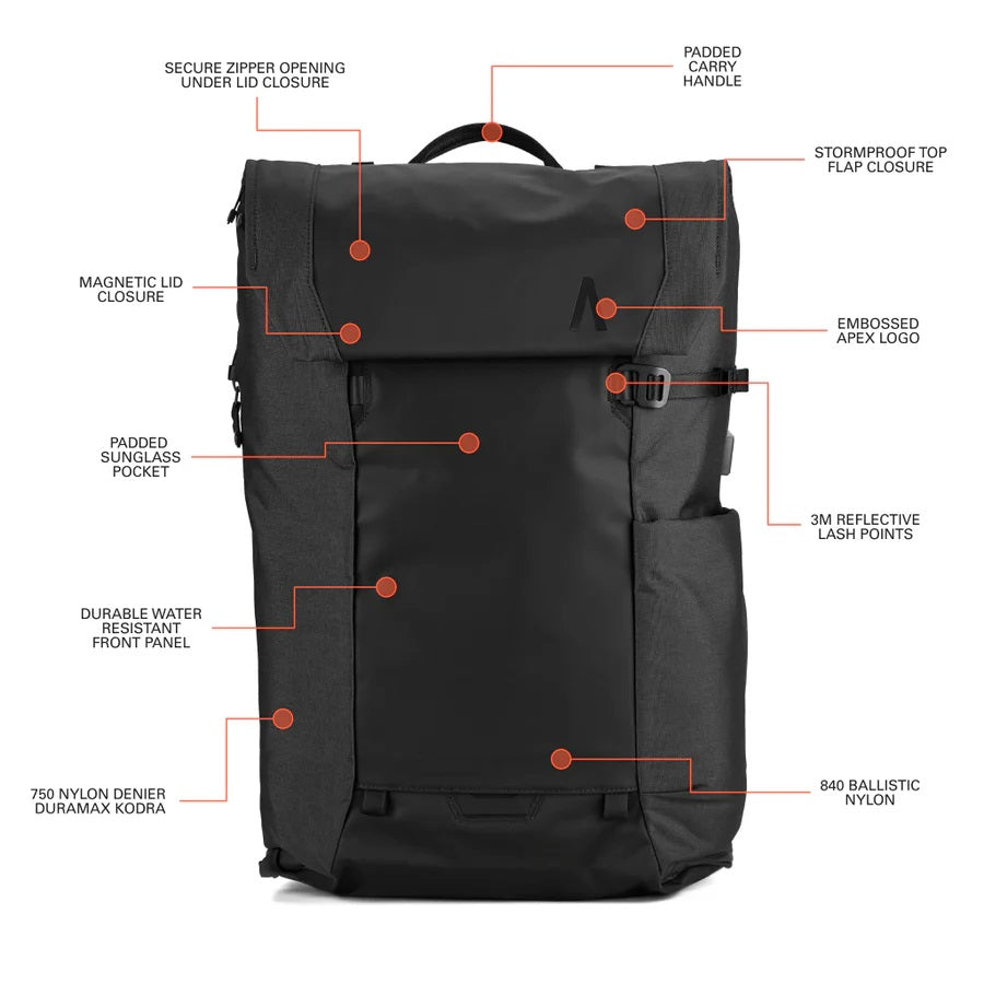 Errant Backpack 22L - Obsidian Black