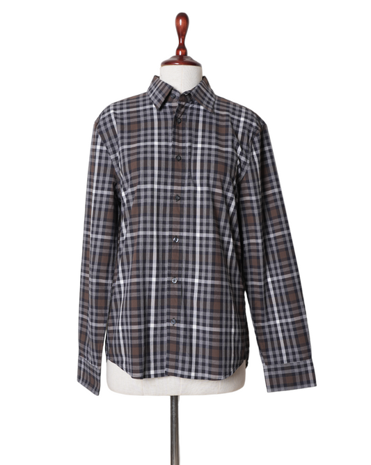Armani Exchange Brown Checks Shirt