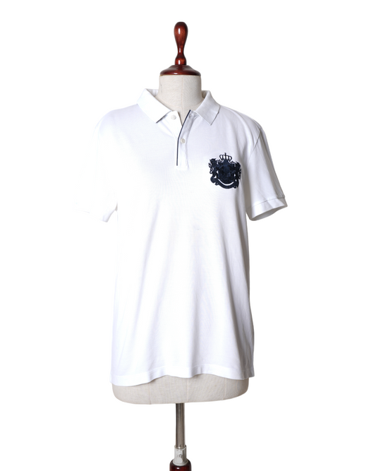Boss White T-shirt With Blue Detailing