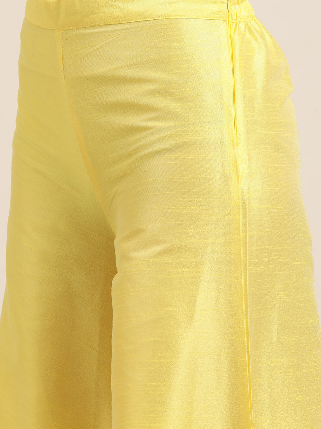 Women Floral Pleated Dupion Silk Jacquard Kurta with Palazzos & Dupatta