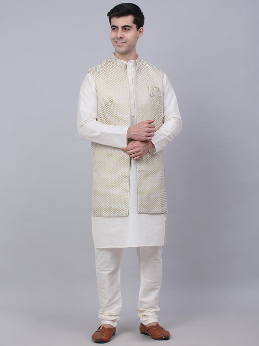Men's Solid Kurta Pyjama With Shrug Jacket