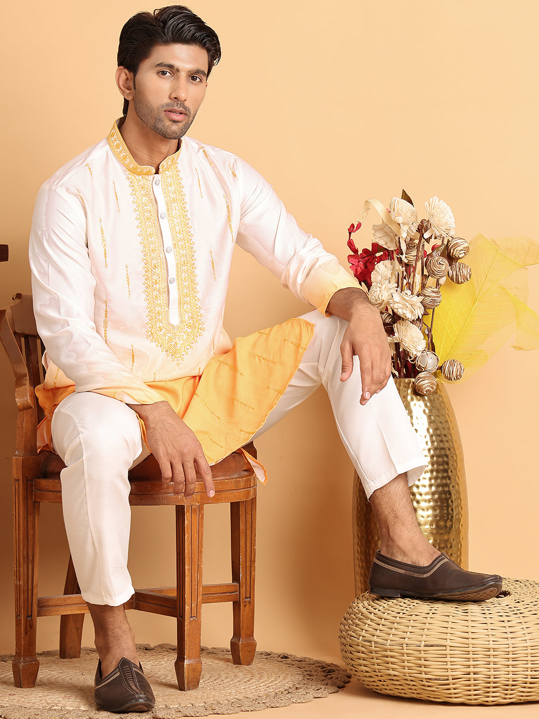 Ombre Printed Straght Kurta Pyjama for Men