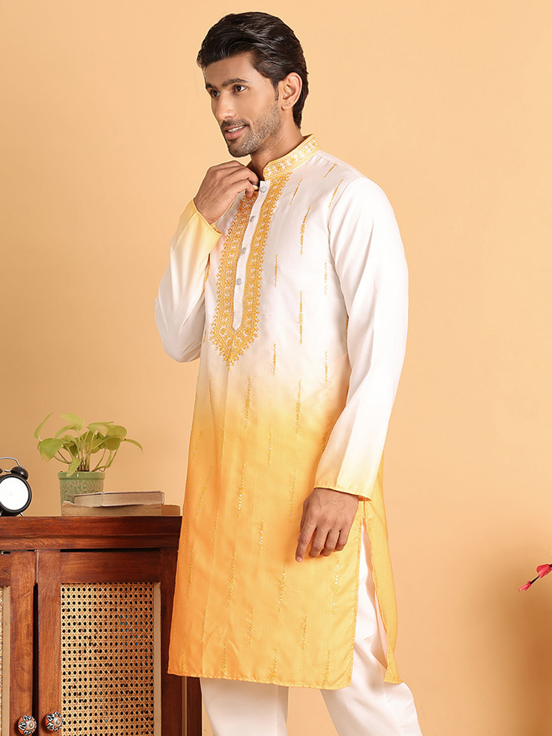 Ombre Printed Straght Kurtas for Men