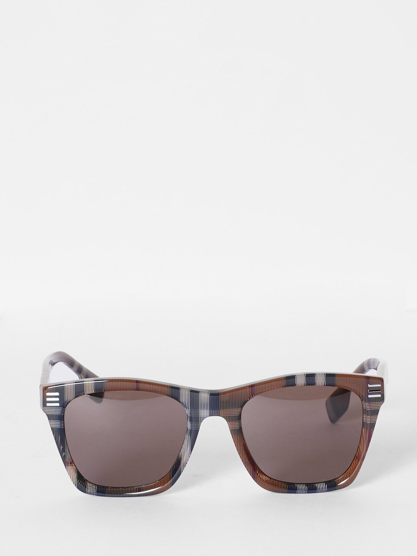 New Burberry Vintage Check Square Frame Sunglasses