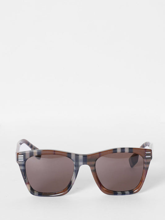 New Burberry Vintage Check Square Frame Sunglasses