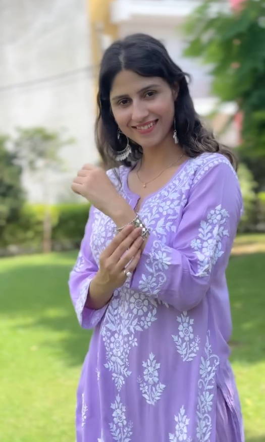 Chikankari Cotton Straight Kurta Set For Women