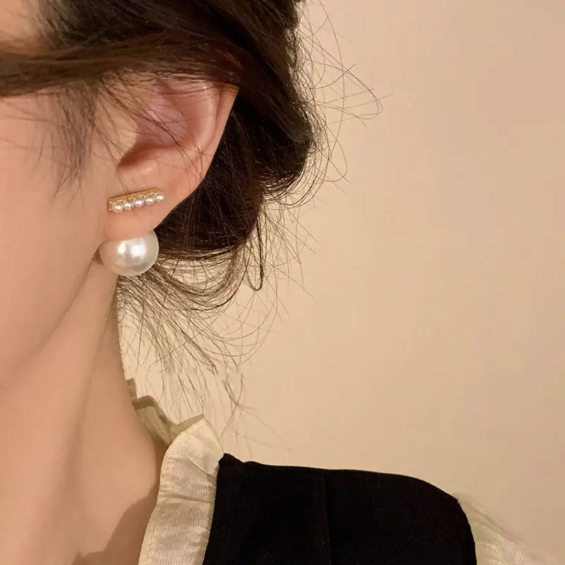 Unique Design Gold Plated Big Pear Stud Earring