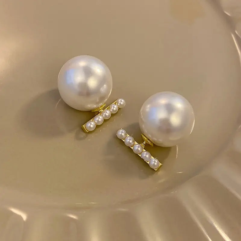 Unique Design Gold Plated Big Pear Stud Earring