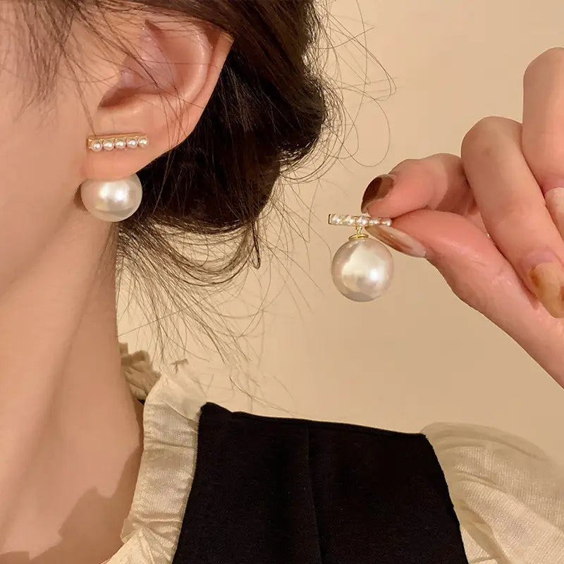 Unique Design Gold Plated Big Pear Stud Earring