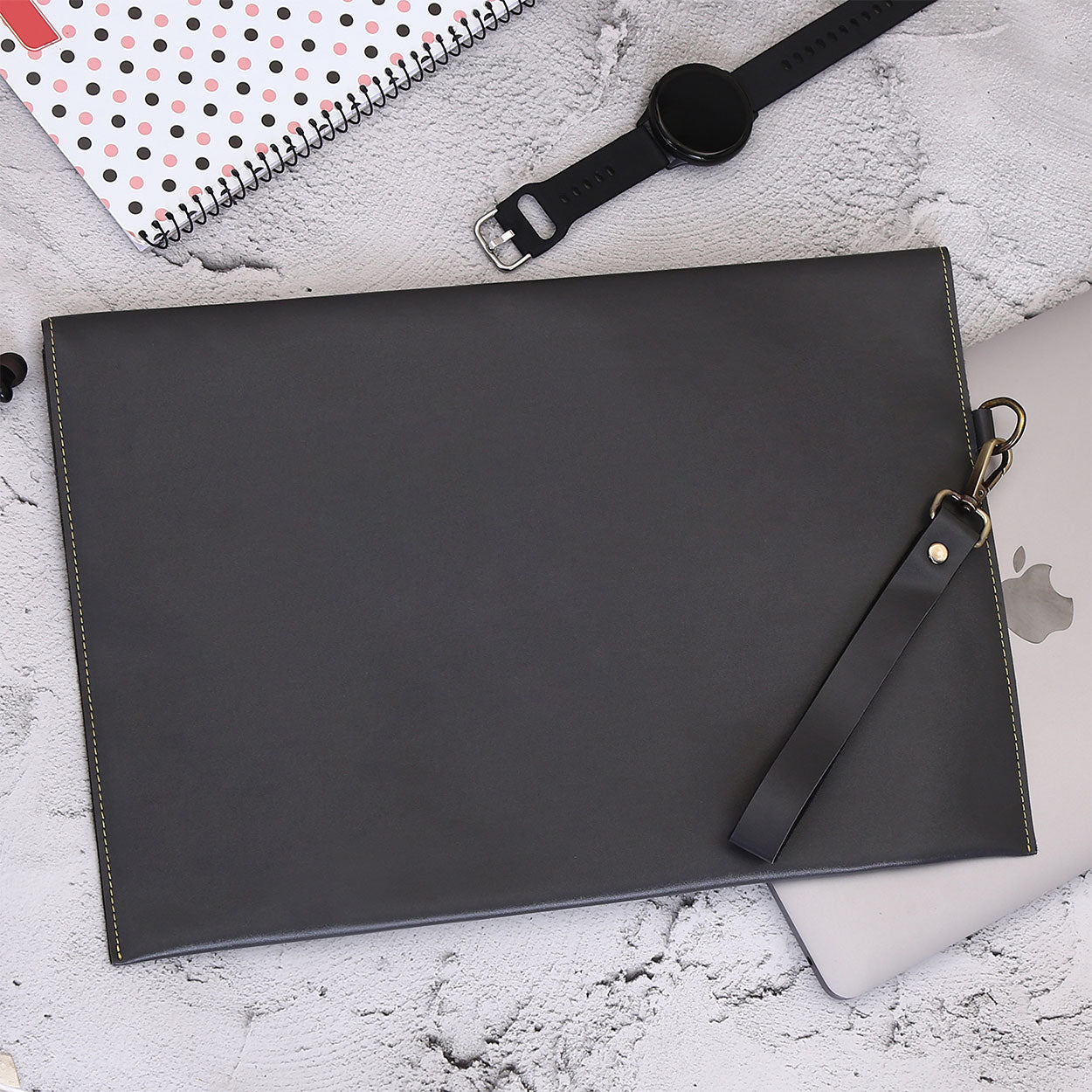 Personalized Laptop Sleeve With Name & Charm - Grey