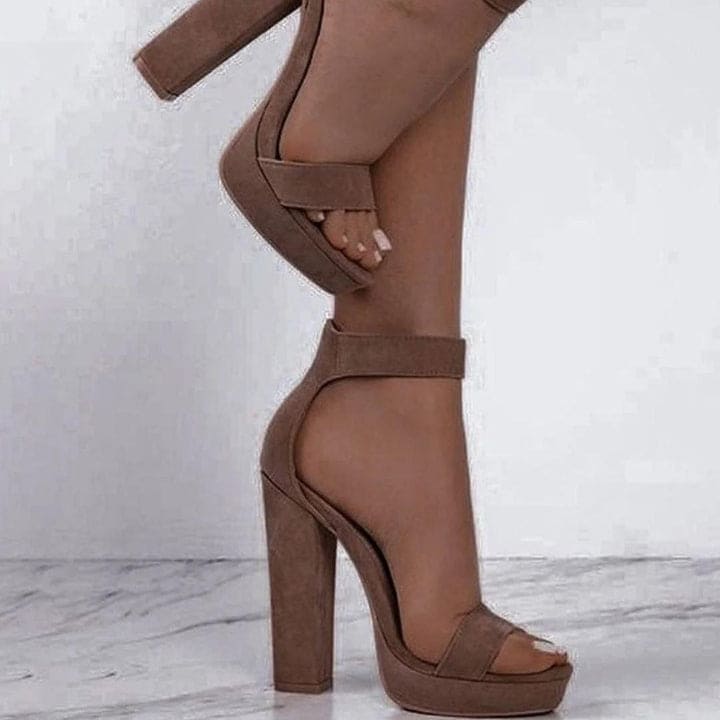 Dazzling Rust Block Heels