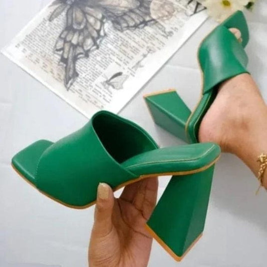 Green Classy Triangle Heels
