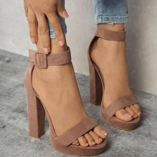 Dazzling Rust Block Heels