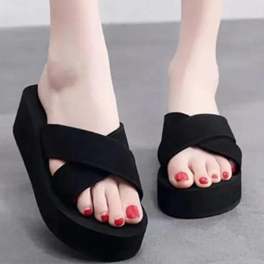 Noir Elegance Wedges