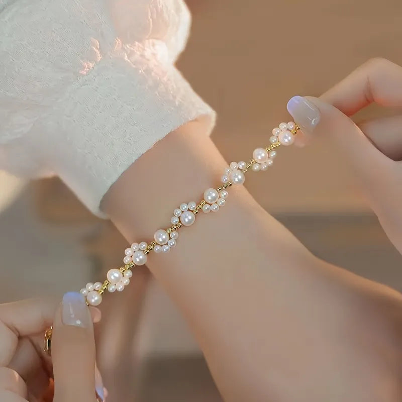 White Pearl Elegant Bracelet For Woman