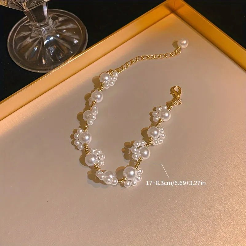 White Pearl Elegant Bracelet For Woman
