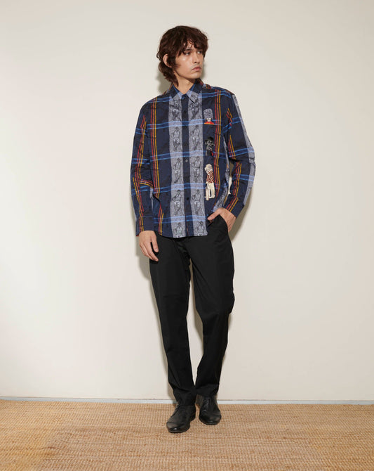 New Robert Graham Blue Long Sleeves Shirt