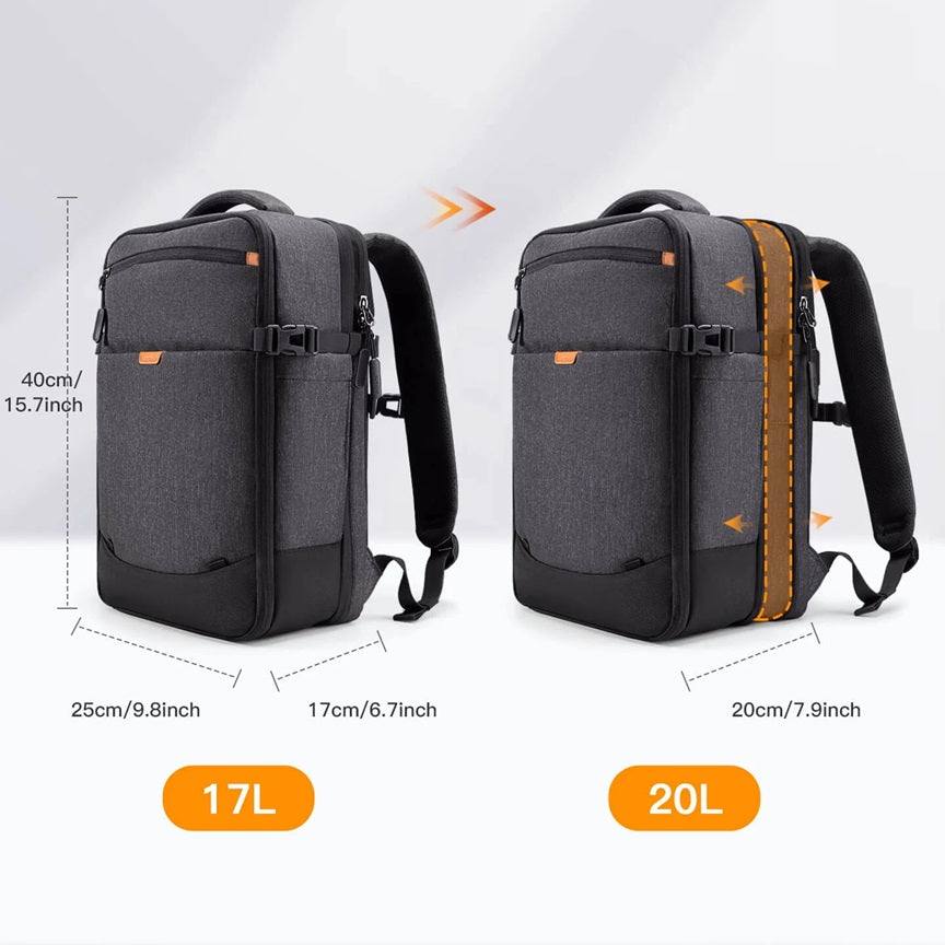 Expandable Travel Backpack 20L - Black