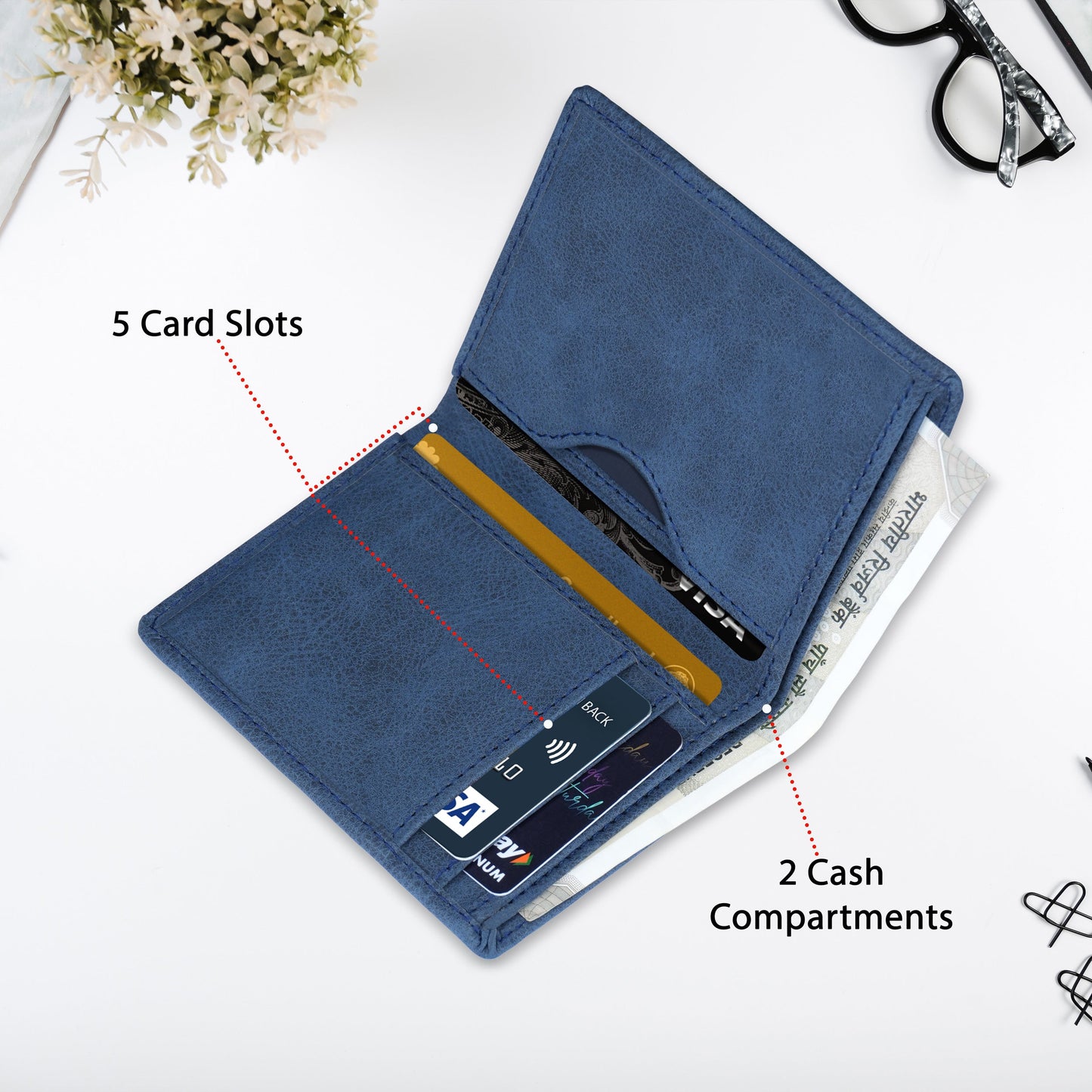 Classic Suede Leather Bi-Fold Cardholder