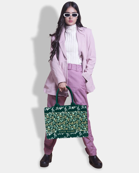 Leaf Lush Designer Embossed Customized Bag