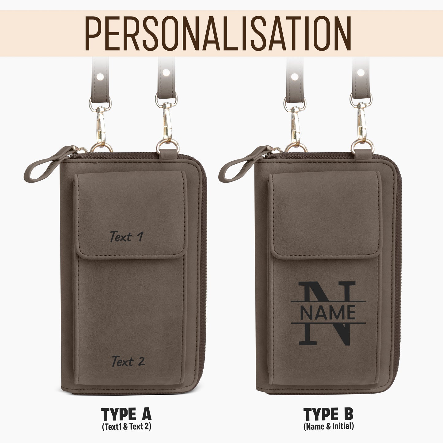 Personalized Leather Crossbody Sling Bag For Women