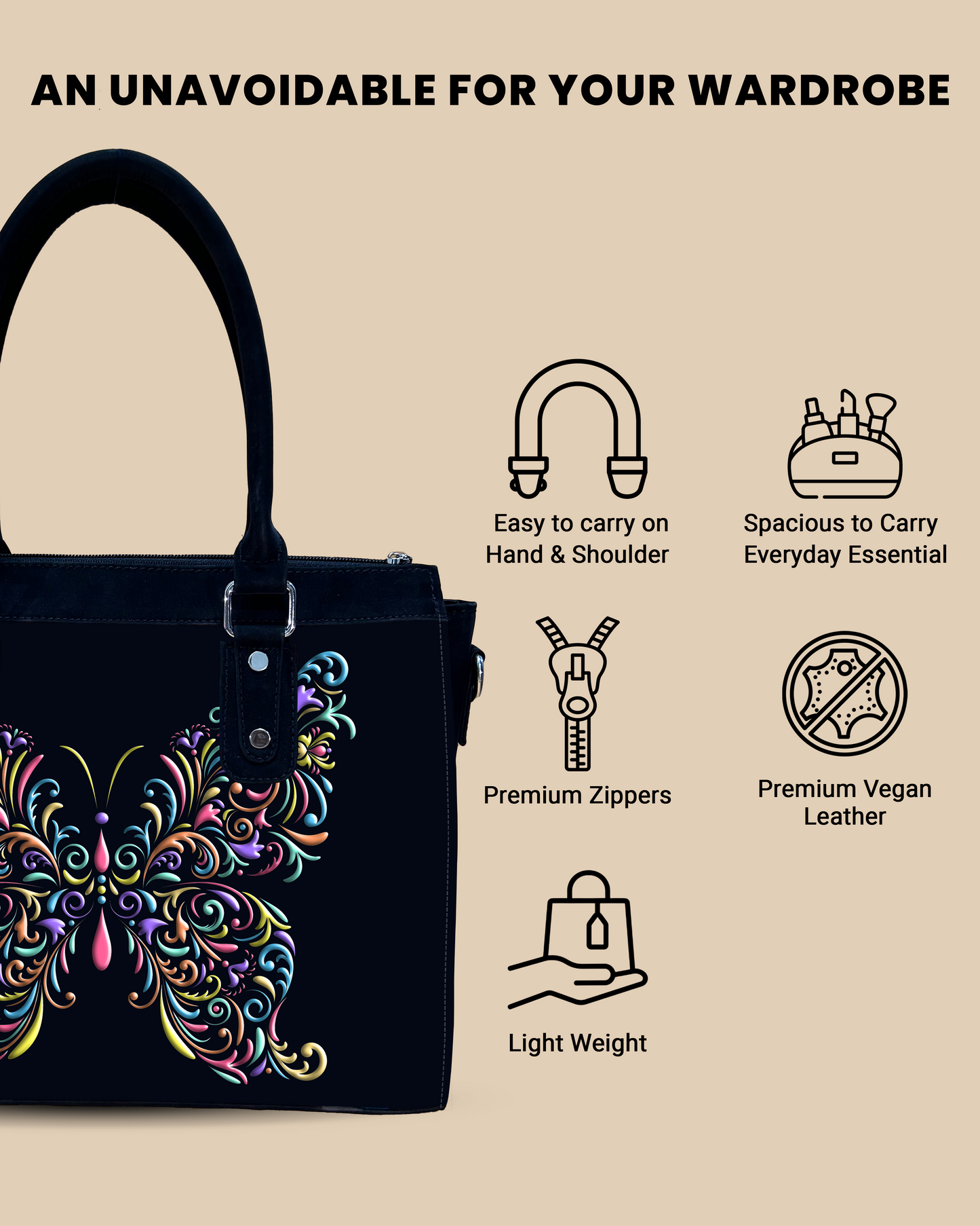 Aurelia colorful butterfly Pattern Designer Sling Bag for Everyday Use