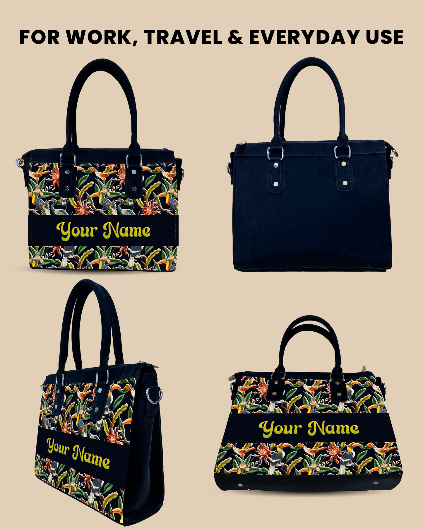 Aurelia Hornbill , Careens  Birds And Tropical Flowers Designer Sling Bag for Everyday Use