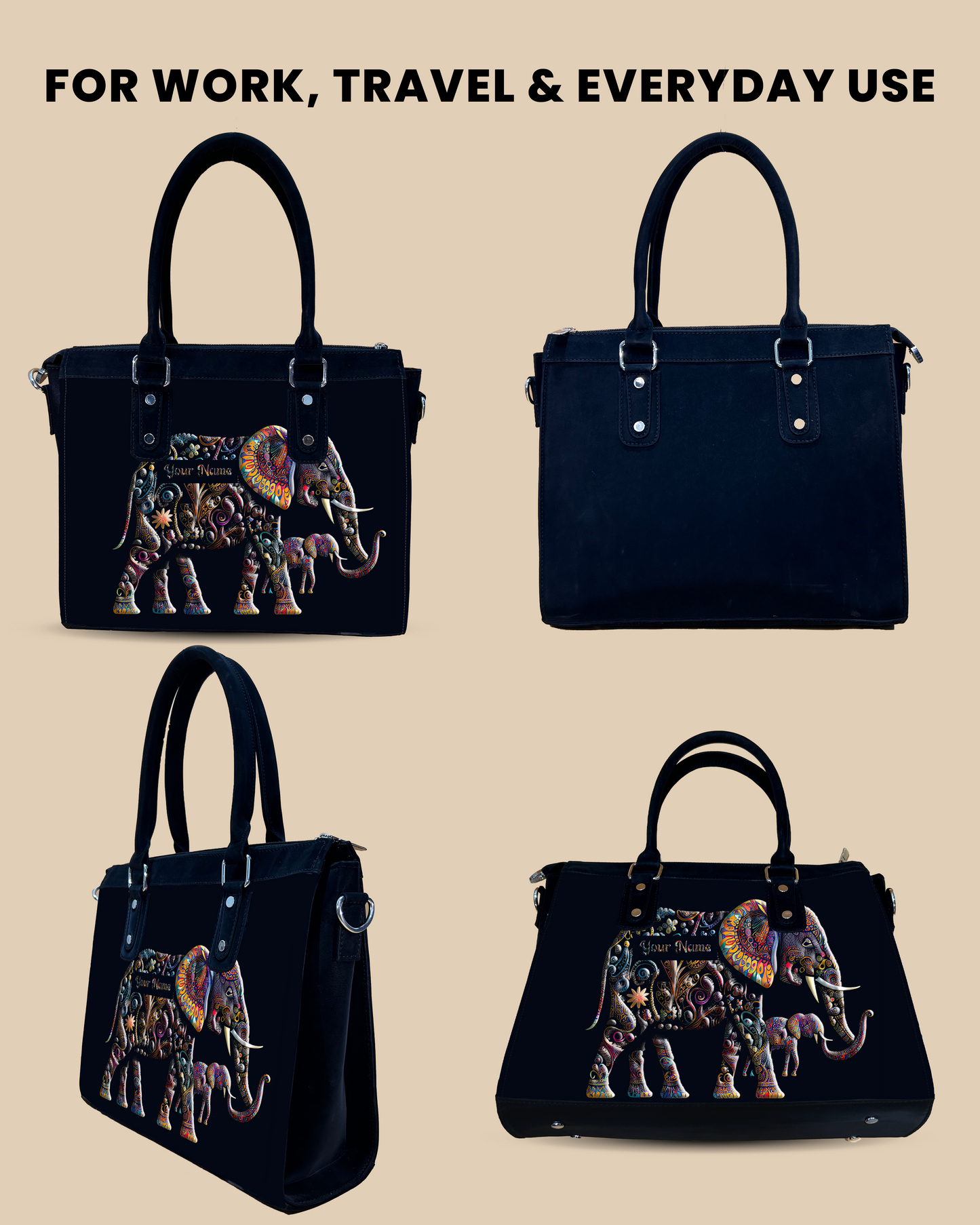 Aurelia Pattern Of Baby And Mother Elephant Designer Sling Bag for Everyday Use